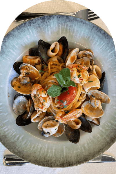 Wine pouring over a dinner table